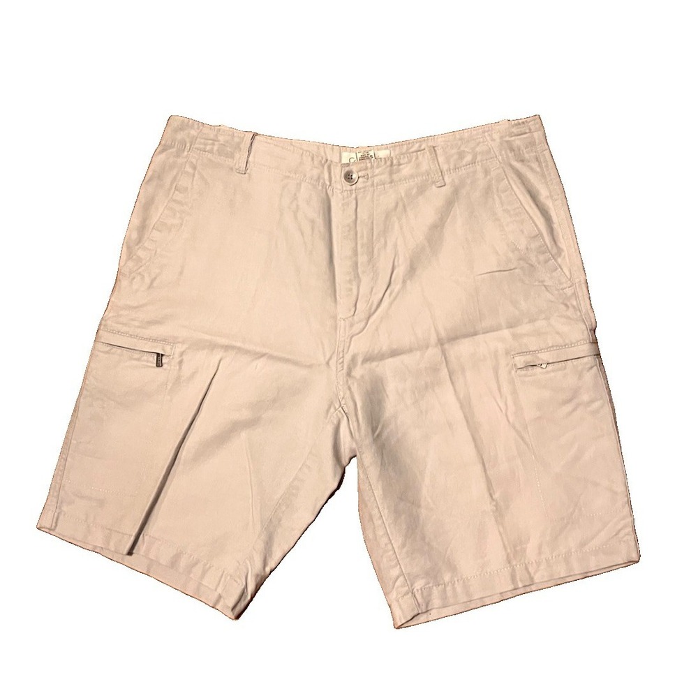 Calvin Klein Mens Shorts Linen Gray‎ Cotton Flat front Sz 34